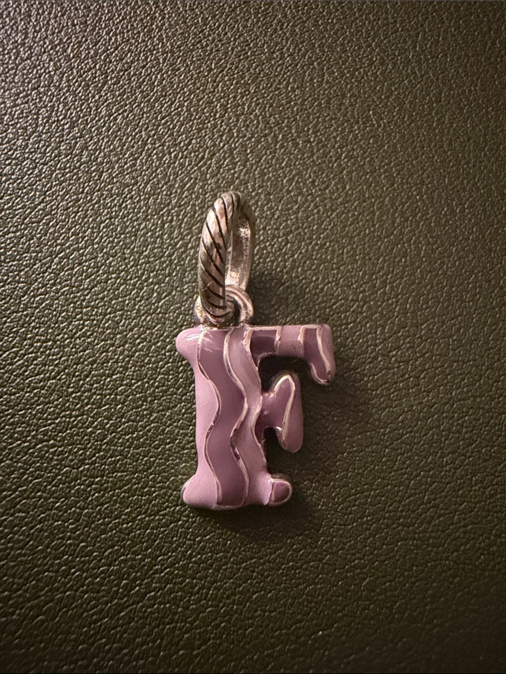 Brighton “F” Charm J9028F Silver / Enamel